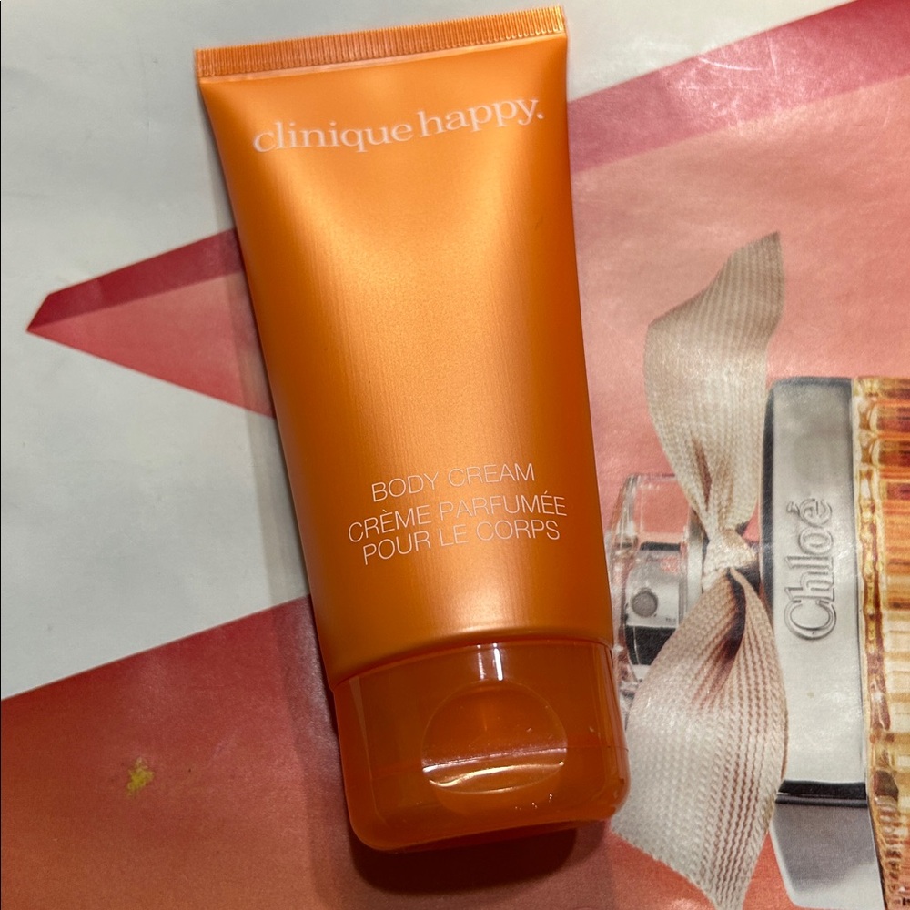 Clinique Happy body cream 2.5 ozNew+ happy 30ml+cosmetic bag SET